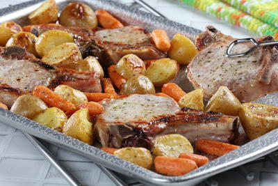 Pork Chops Sheet Pan Dinner