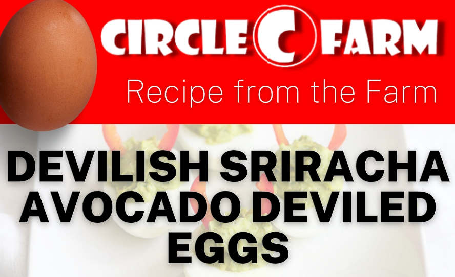 DEVILISH SRIRACHA AVOCADO DEVILED EGGS