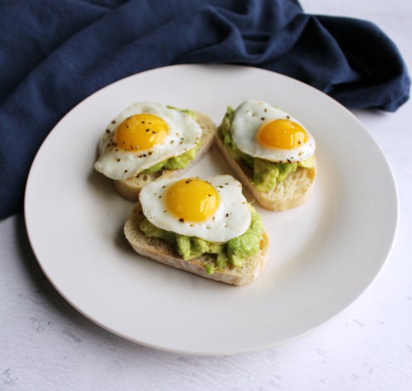 Avocado and Quail Egg Crostini