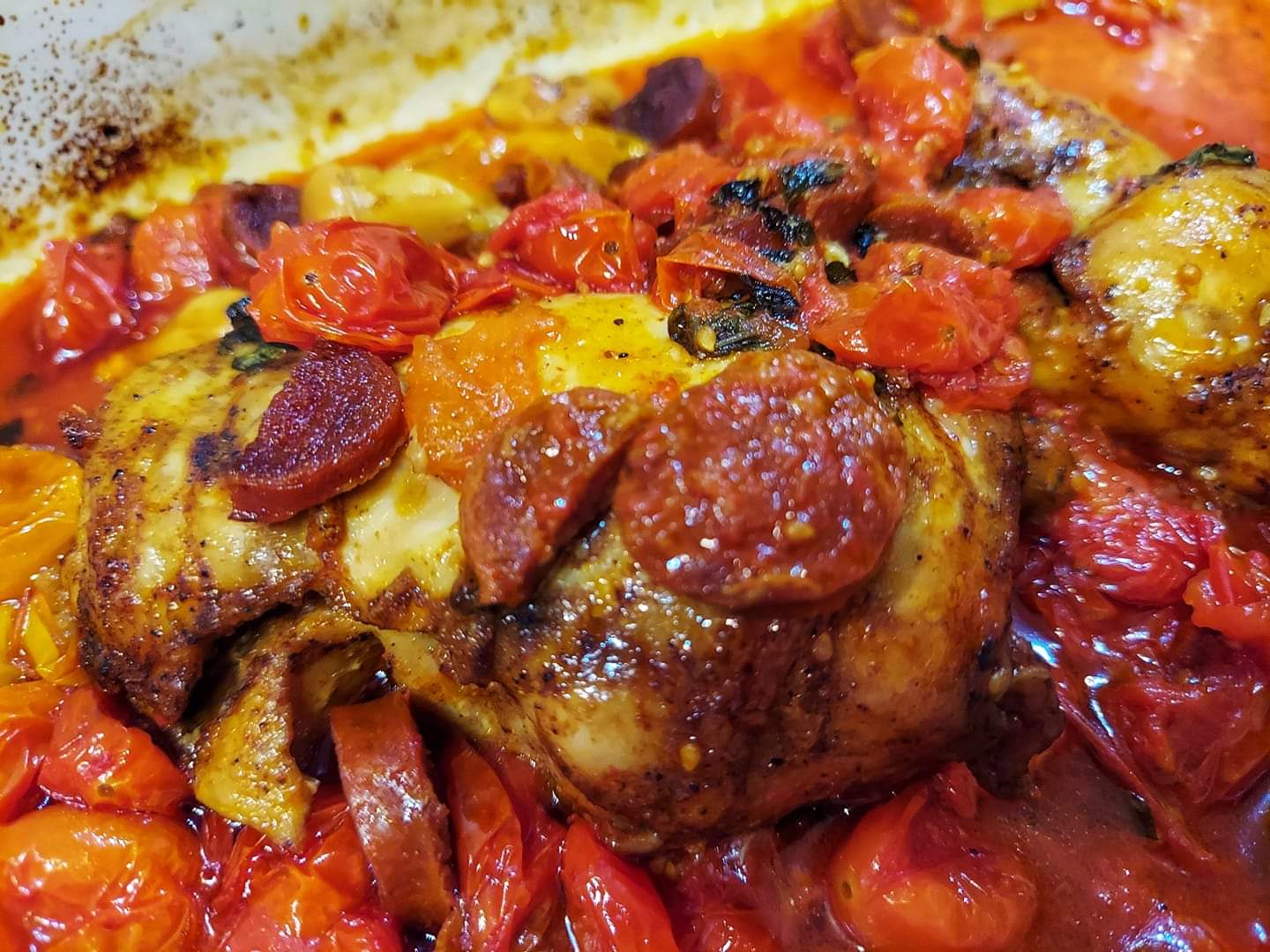 Chicken Chorizo with Tomatoes