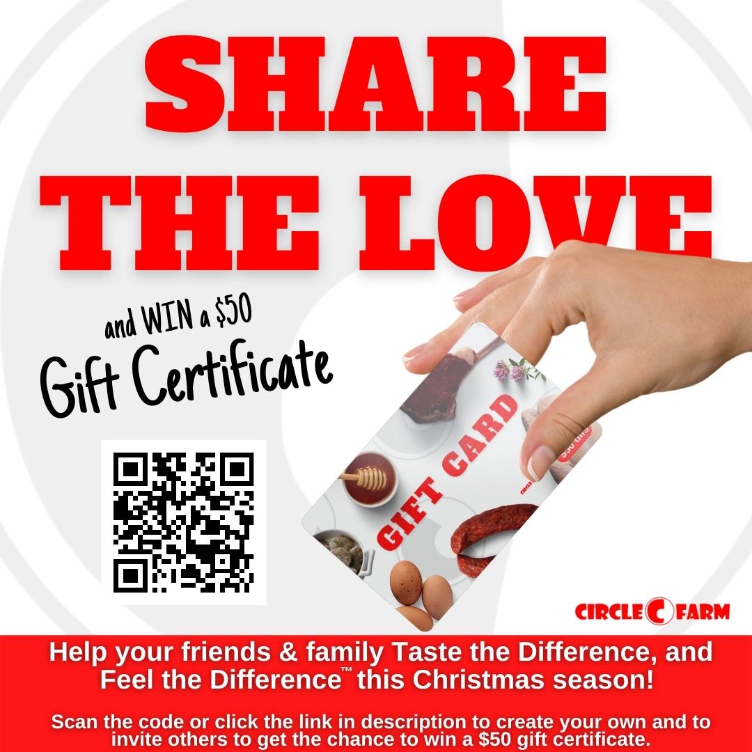 Win a $50 Gift Certificate for Sharing the LOVE!