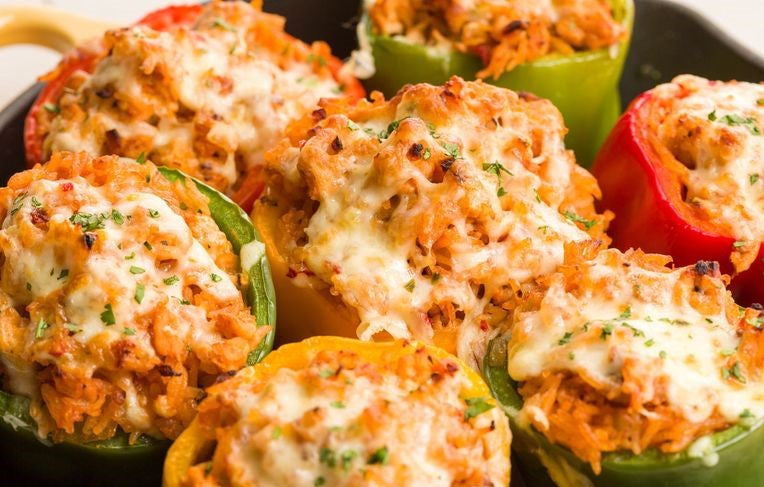 Ground Turkey Stuffed Peppers with Pepper Jack
