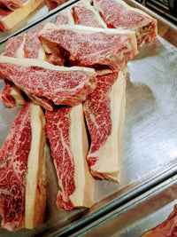 Thumbnail for Grass Fed Grass Finished Beef NY Strip Steak Bone OUT Japanese Black Wagyu Beef Full Blood AGED 21+ Days