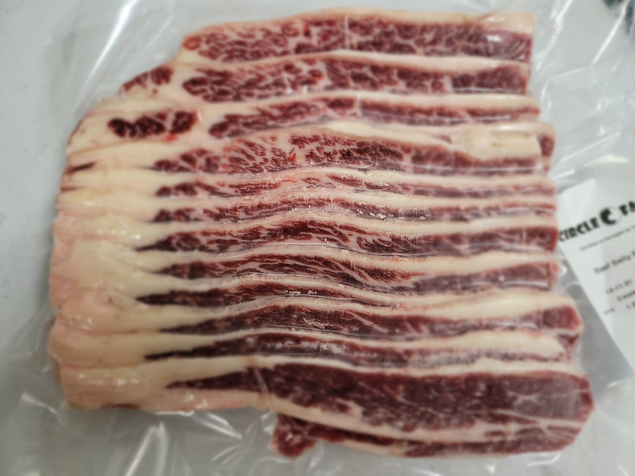 Grassfed Beef Belly Raw Sliced (Avg 1 Lb) Bacon No Sugar