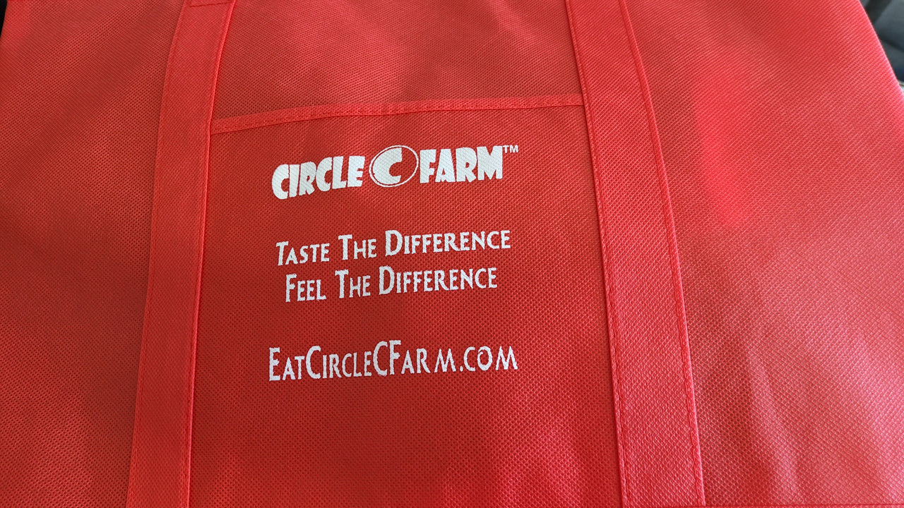 Red And Black Circle C Farm Cloth Grocery Tote Bag Swag / Merchandise