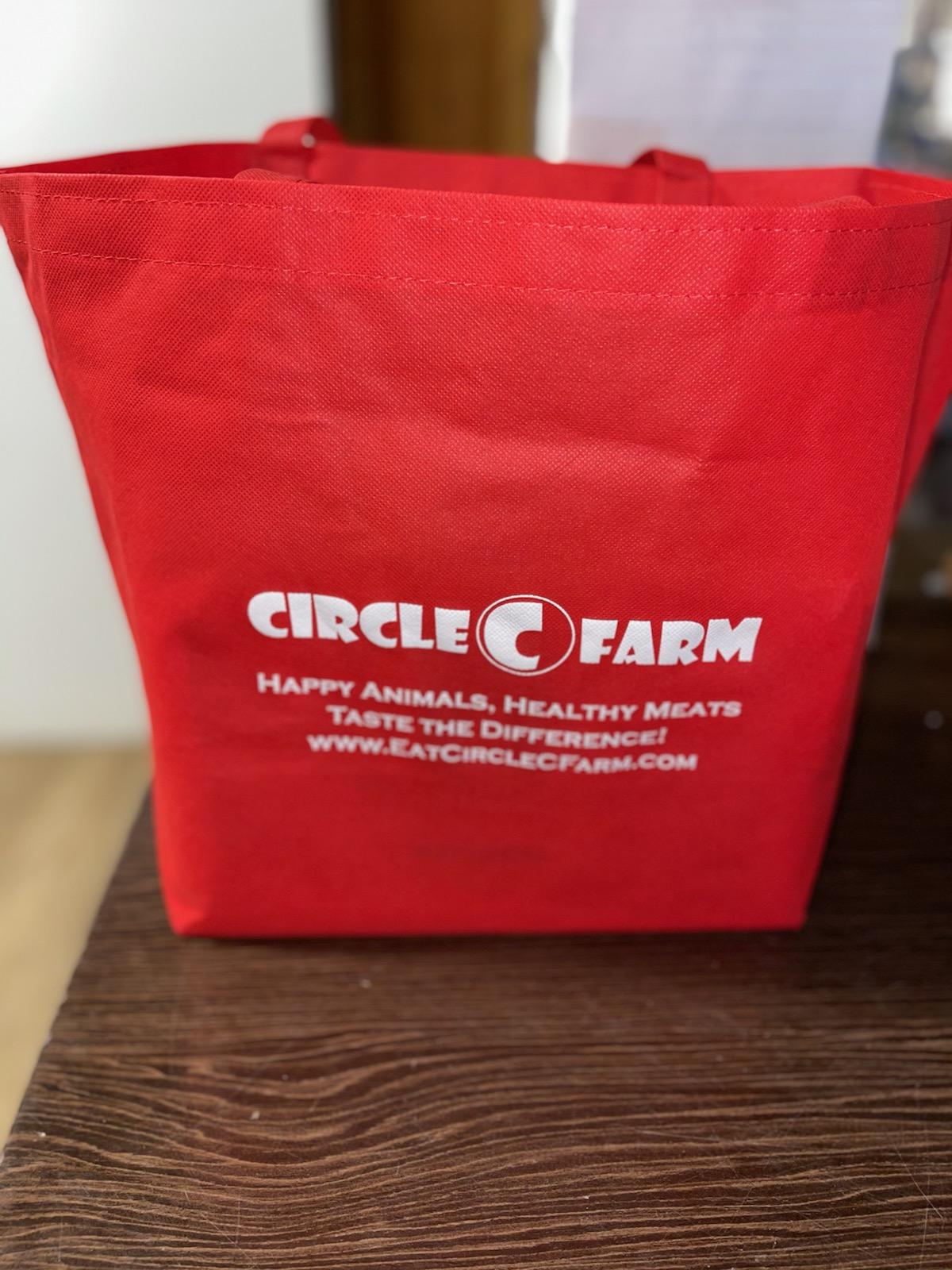 Red And Black Circle C Farm Cloth Grocery Tote Bag Swag / Merchandise