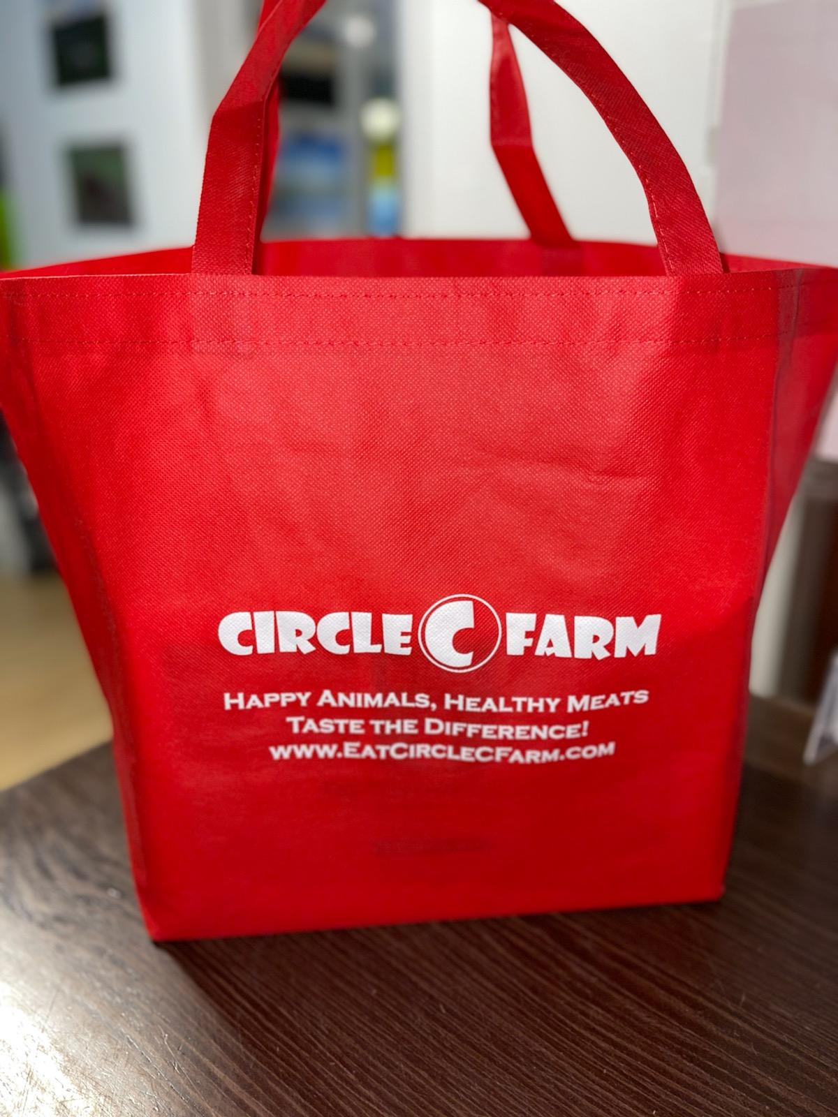 Red And Black Circle C Farm Cloth Grocery Tote Bag Swag / Merchandise