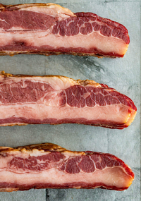 Thumbnail for Grassfed Beef Belly Raw Sliced (Avg 1 Lb) Bacon No Sugar